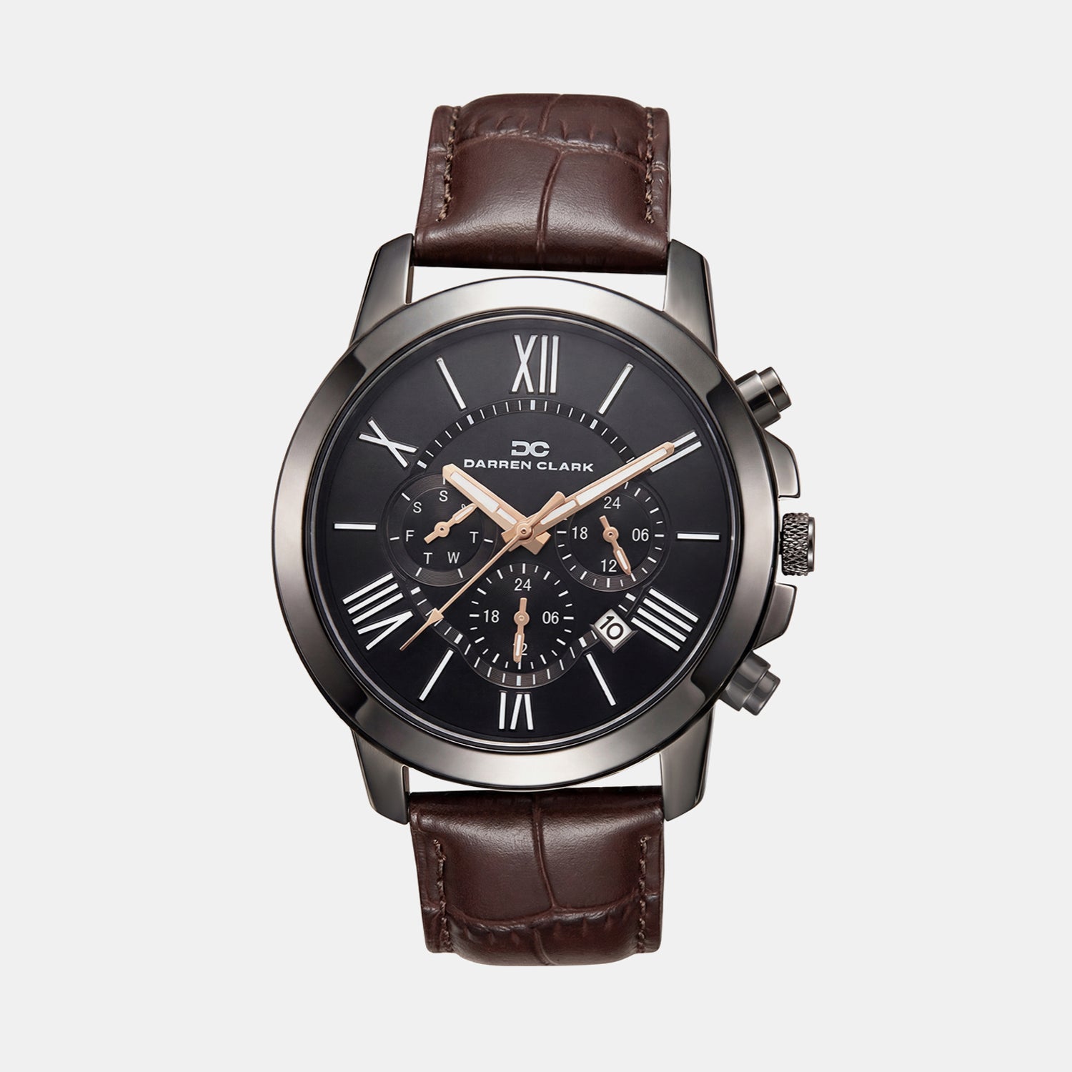 Darren Clark Men Black Leather Watch 1009F-L0405 – Just In Time