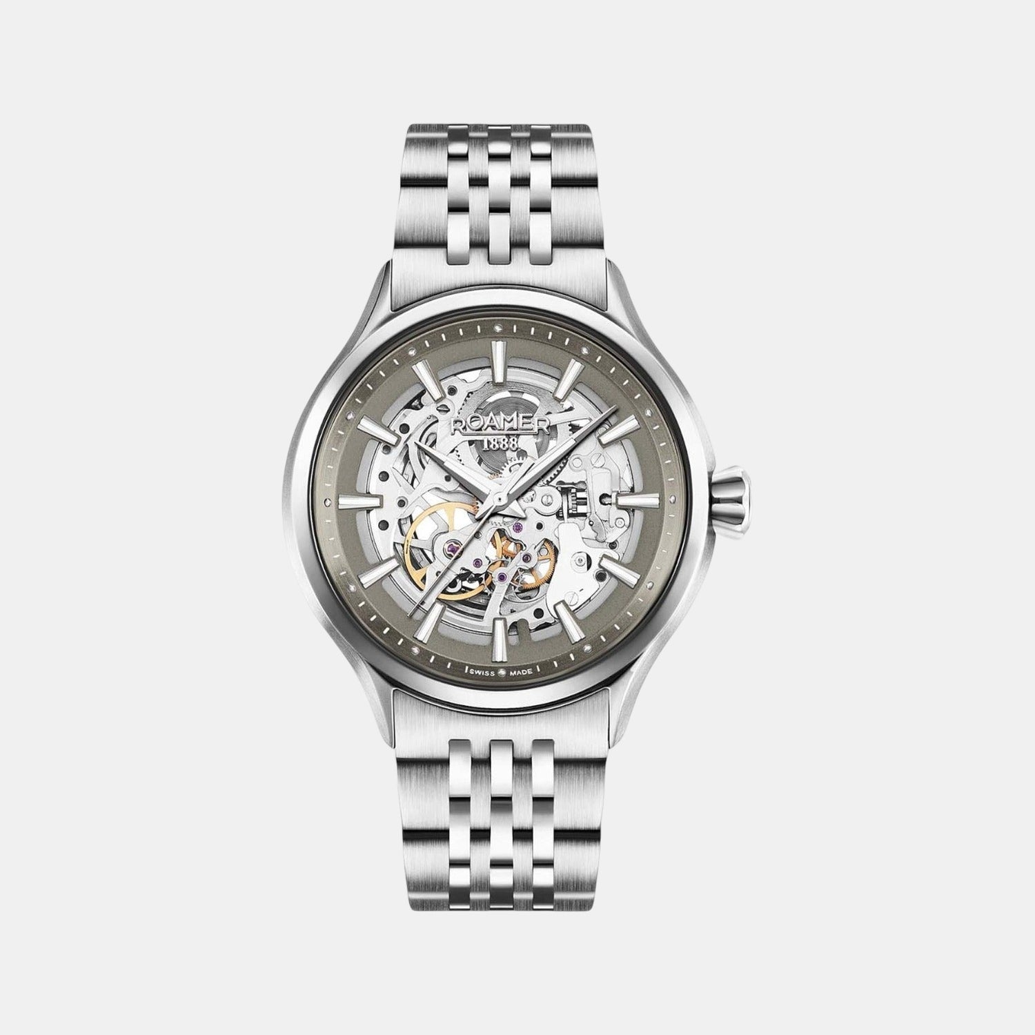 Roamer Competence Skeleton Men Silver Watch 101663 41 55 10N