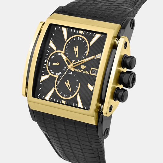 Men Quartz Black Dial Multi-Function Leather Watch G1057M-L4203 Men Quartz Black Dial Multi-Function Leather Watch G1057M-L4203