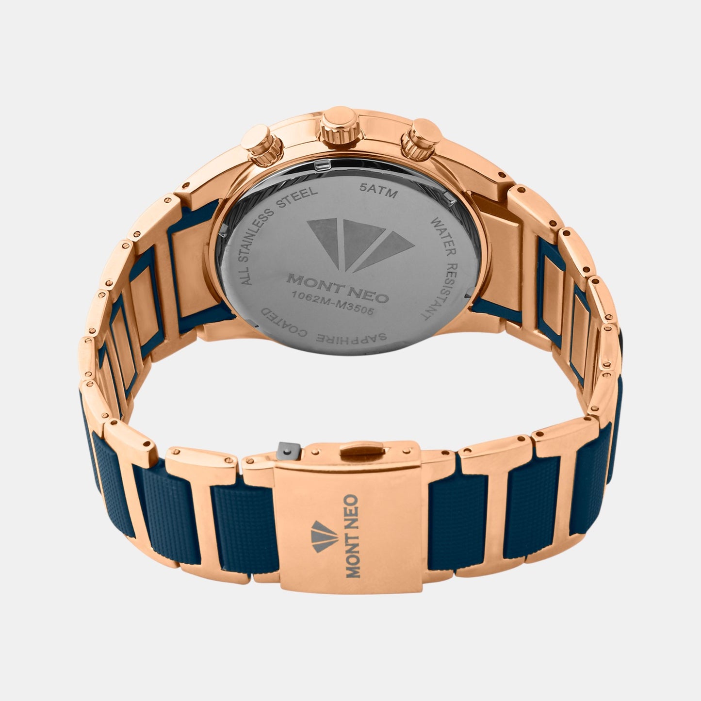 Men Quartz Blue Dial Multi-Function Metal Watch G1062M-M3505