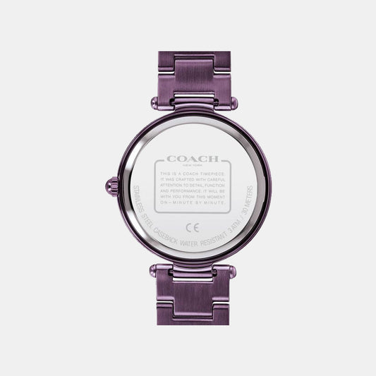 Park Women Quartz Purple Dial Analog Stainless Steel Watch 14503422 Coach 34 mm Round Quartz watch