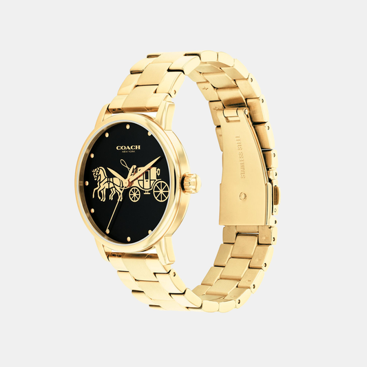 Grand Women Quartz Black Dial Analog Stainless Steel Watch 14504174 Coach 36 mm Round Quartz watch