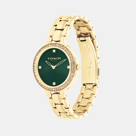 Chelsea Women Quartz Green Dial Analog Stainless Steel Watch 14504251 Coach 32 mm Round Quartz watch
