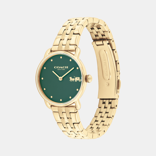 Elliot Women Quartz Green Dial Analog Stainless Steel Watch 14504443 Coach 28 mm Round Quartz watch
