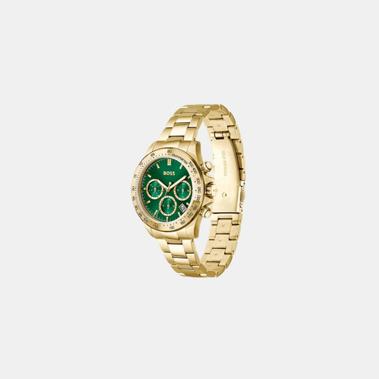 Novia - Le Women Quartz Green Dial Chronograph Stainless Steel Watch 1502750 Boss 38 mm Round Quartz watch