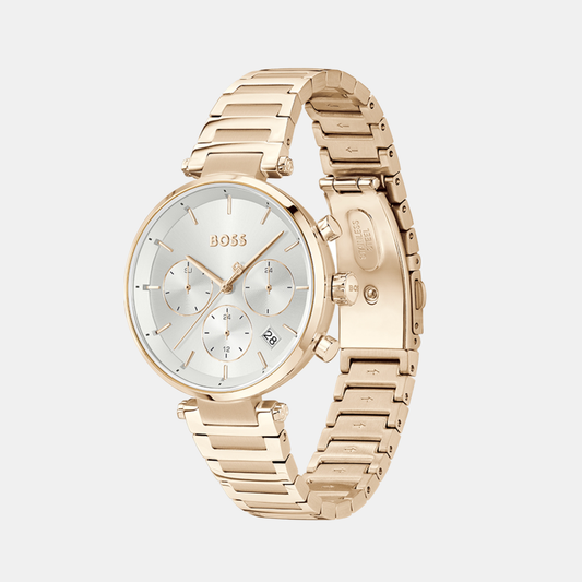 Majesty Sport Women Quartz Silver & White Dial Chronograph Stainless Steel Watch 1502774 Boss 36 mm Round Quartz watch