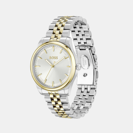 Graceful Women Quartz Silver Mother Of Pearl Dial Analog Stainless Steel Watch 1502779 Boss 36 mm Round Quartz watch