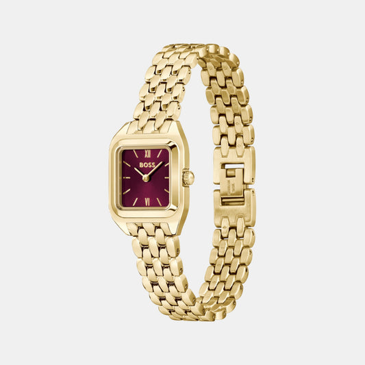 Mae Petite Women Quartz Cherry Dial Analog Stainless Steel Watch 1502824 Mae Petite Women Quartz Cherry Dial Analog Stainless Steel Watch 1502824