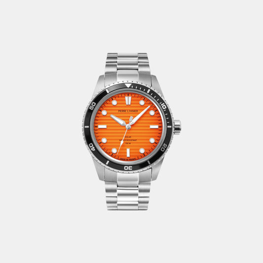 Inti Men Solar Orange Dial Analog Stainless Steel Watch 244H151 Pierre Lannier Inti Men Solar Orange Dial Analog Stainless Steel Watch 244H151-2