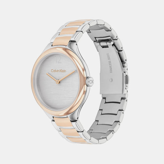 Delight Women Quartz Silver Dial Analog Stainless Steel Watch 25100049 Calvin Klein 38 mm Round Quartz watch