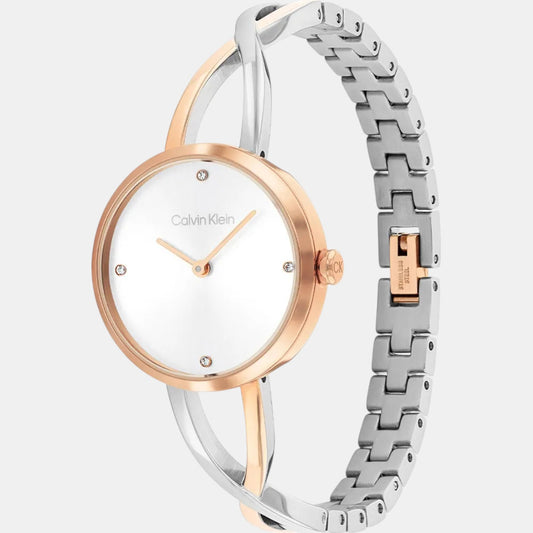 Sculpted Embrace Women Quartz Silver & White Dial Analog Stainless Steel Watch 25100060 Sculpted Embrace Women Quartz Silver & White Dial Analog Stainless Steel Watch 25100060
