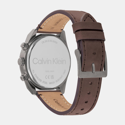 Impact Men Quartz Green Dial Chronograph Leather Watch 25200363 Calvin Klein 44 mm Round Quartz watch