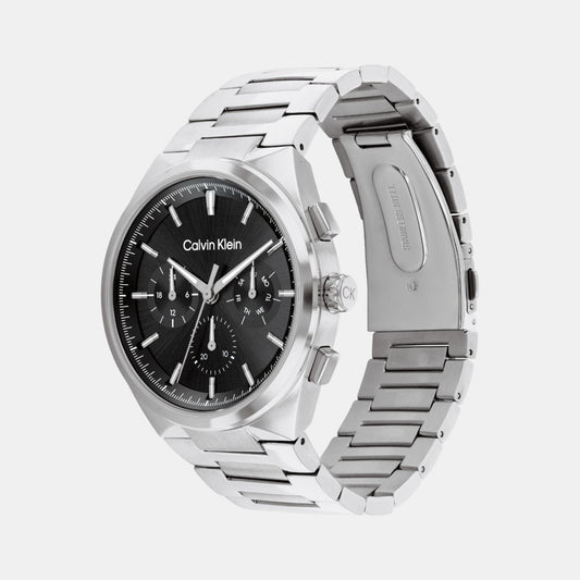 Distinguish Men Quartz Black Dial Chronograph Stainless Steel Watch 25200459 Calvin Klein 44 mm Round Quartz watch