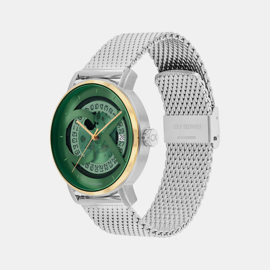 Iconic Men Automatic Green Dial Analog Stainless Steel Watch 25300005 Calvin Klein 40 mm Round Automatic watch