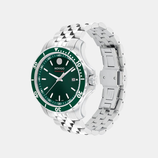 Series 800 Men Quartz Green Dial Analog Stainless Steel Watch 2600184 Movado 42 mm Round Quartz watch