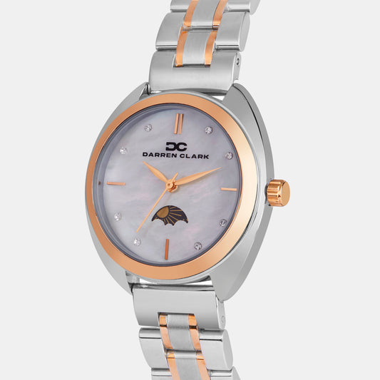 Women Quartz White Mother Of Pearl Dial Analog Metal Watch 2011E-M0101 Women Quartz White Mother Of Pearl Dial Analog Metal Watch 2011E-M0101