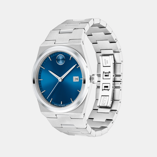 Bold Men Quartz Blue Dial Analog Stainless Steel Watch 3601221 Movado 40 mm Round Quartz watch