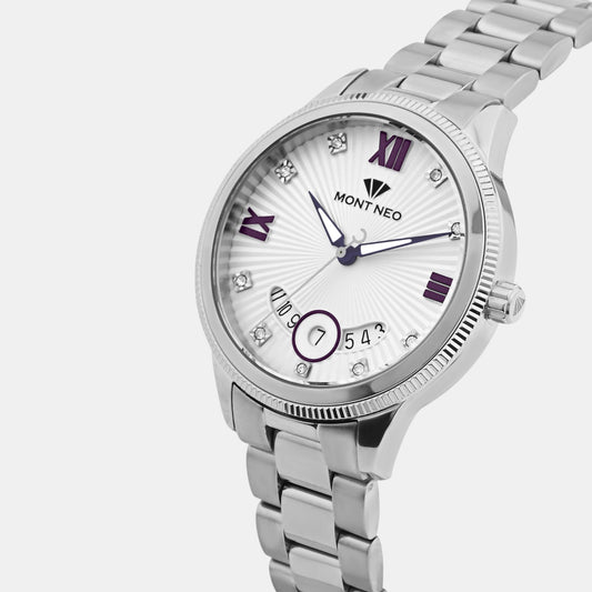 Women Quartz Silver Dial Analog Stainless Steel Watch 4506E-M1103 Women Quartz Silver Dial Analog Stainless Steel Watch 4506E-M1103