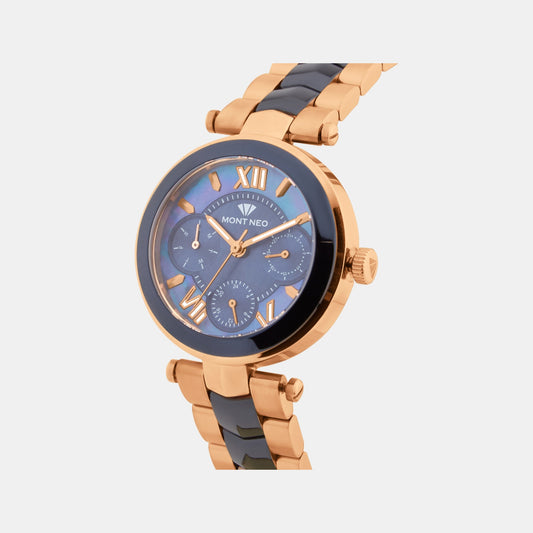 Women Quartz Blue Dial Multi-Function Stainless Steel Watch 4507M-M3505 Women Quartz Blue Dial Multi-Function Stainless Steel Watch 4507M-M3505