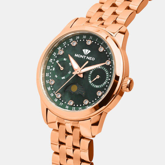 Women Quartz Green Dial Multi-Function Stainless Steel Watch 4511M-M3314 Women Quartz Green Dial Multi-Function Stainless Steel Watch 4511M-M3314