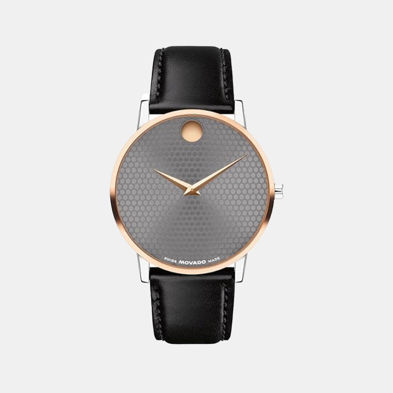 Movado Museum Men Grey Leather Watch 607999 – Just In Time Trading