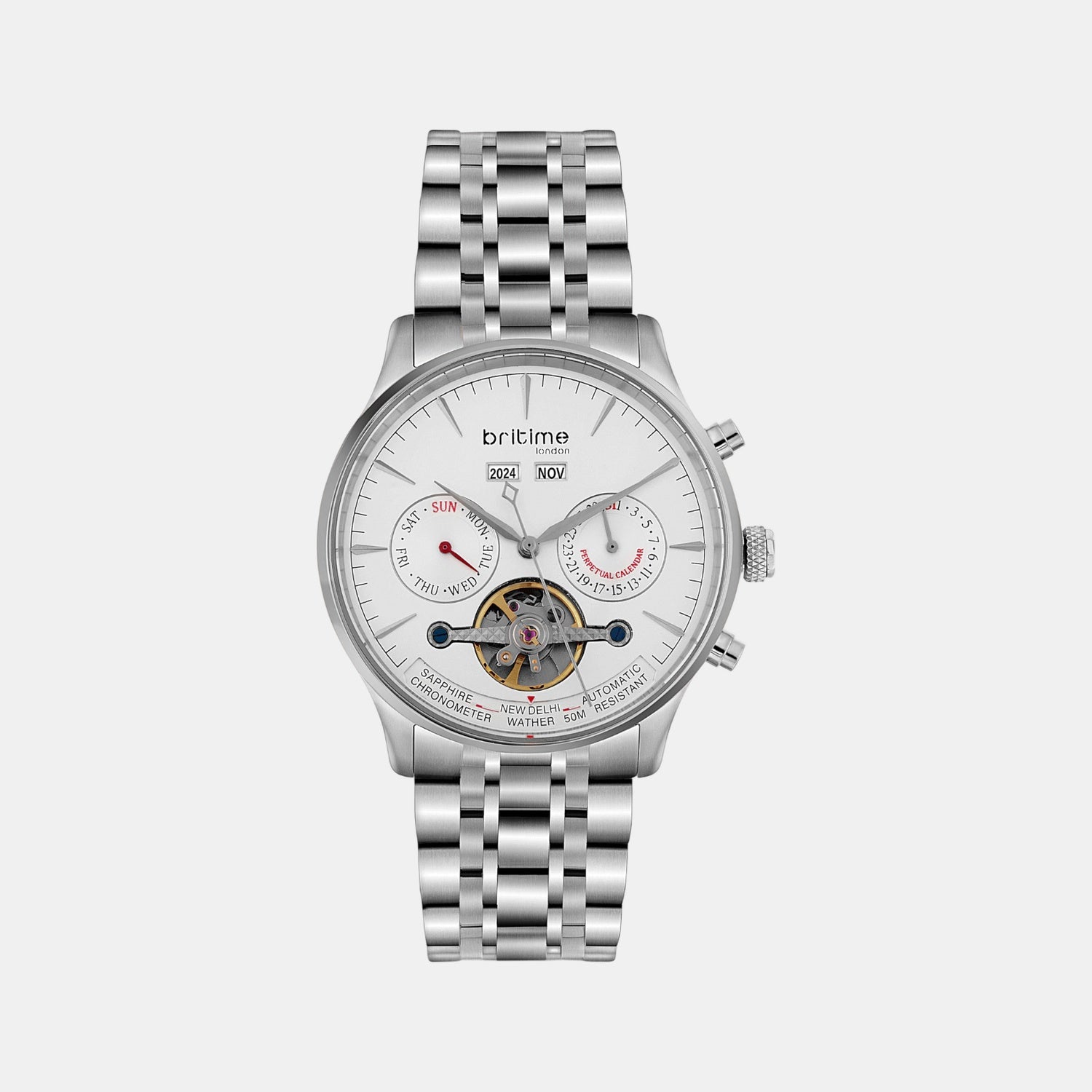 Britime Celestial Men Silver Chronograph Watch 867-M10301 – Just