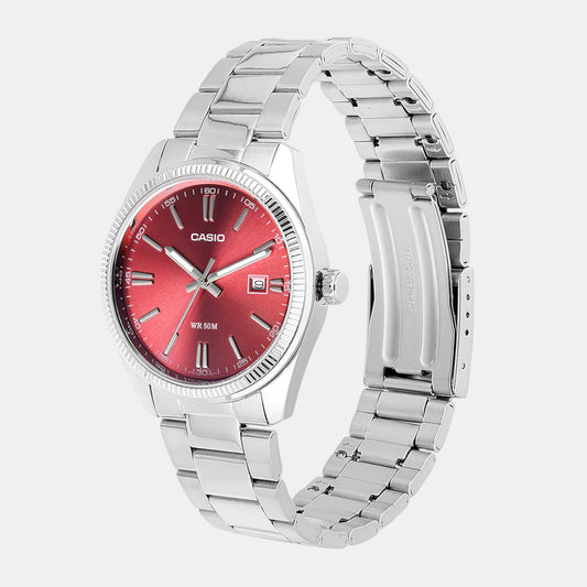 Enticer Men Quartz Red Dial Analog Stainless Steel Watch A2367 Enticer Men Quartz Red Dial Analog Stainless Steel Watch A2367