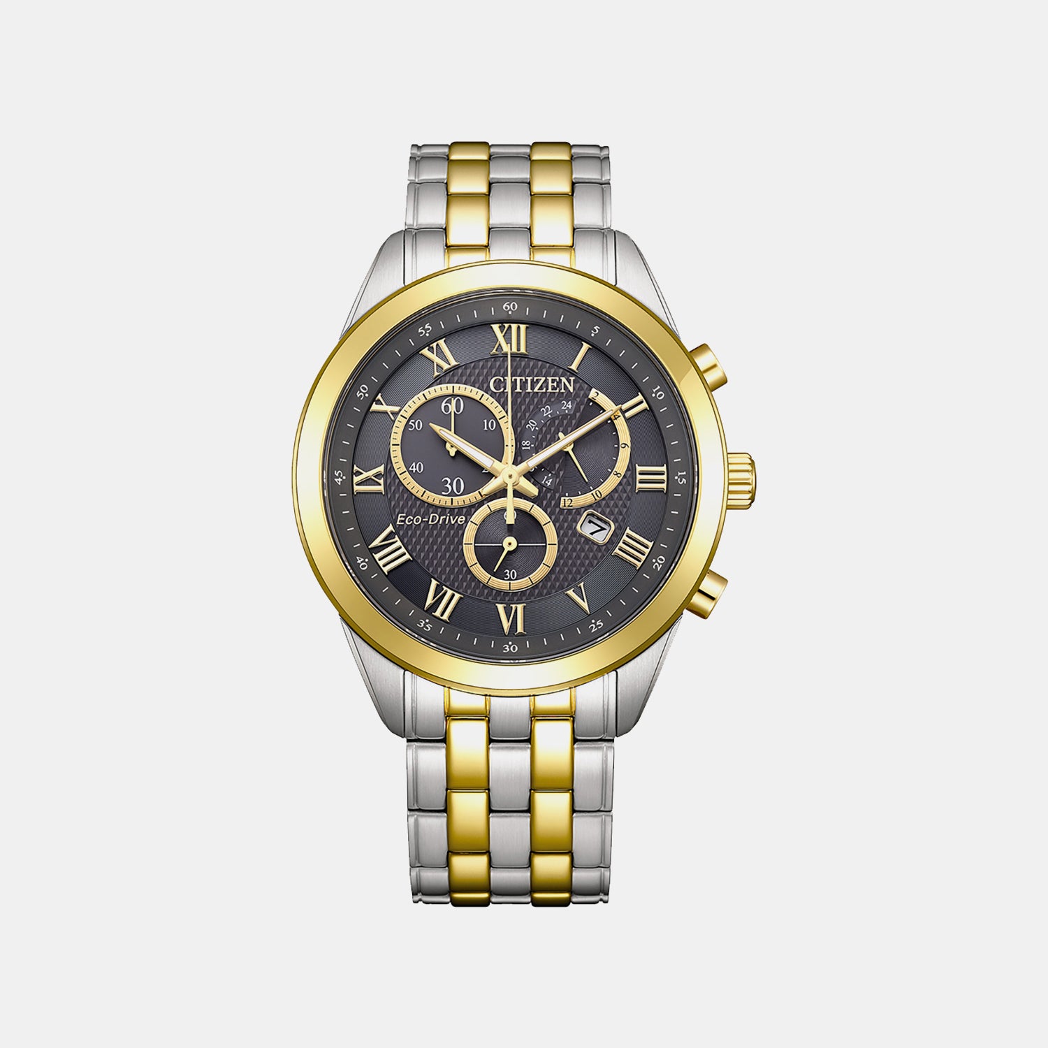 Citizen Eco-Drive Men Grey Chronograph Watch AT2604-56H – Just In