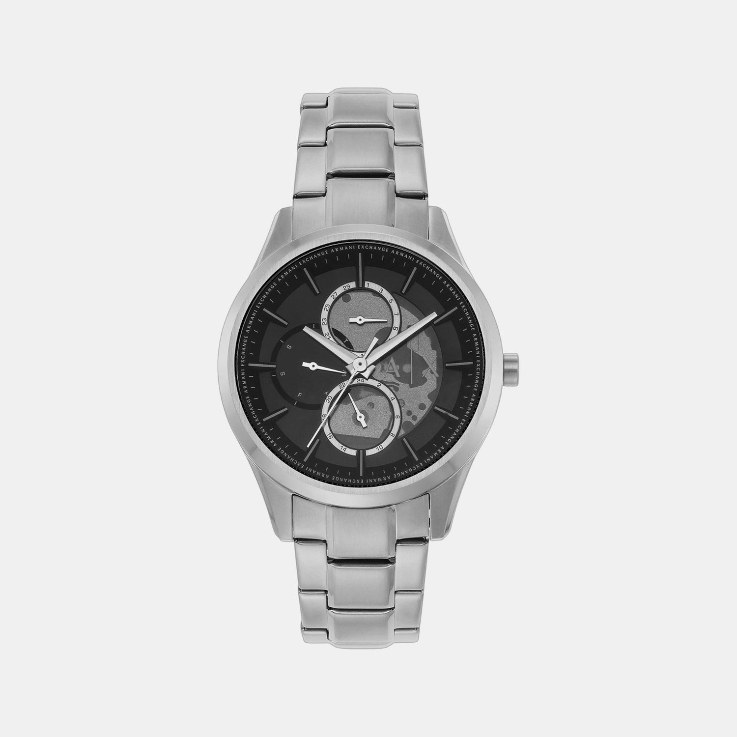 美品【稼働】ARMANI EXCHANGE メンズ腕時計 ブラックW173 d 