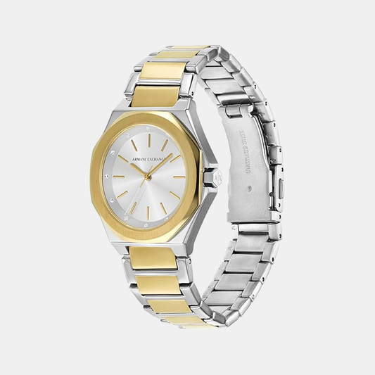 Na Women Quartz Silver Dial Analog Stainless Steel Watch AX7161SET Armani Exchange 34 mm Round Quartz watch