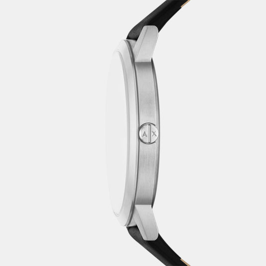 Men Quartz Black Dial Analog Leather Watch AX7168SET Men Quartz Black Dial Analog Leather Watch AX7168SET