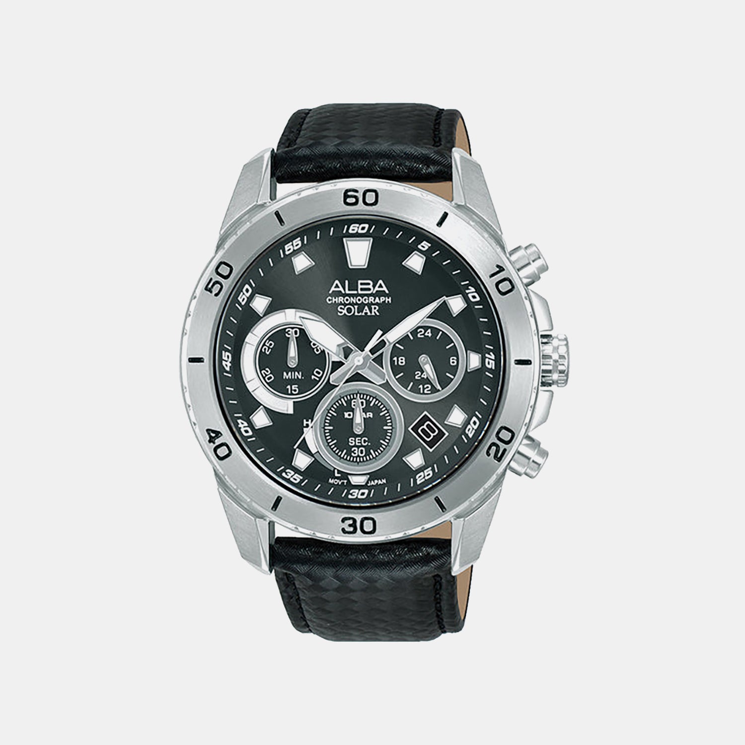 Alba Active Men Black Chronograph Leather Watch AZ5019X1 – Just In