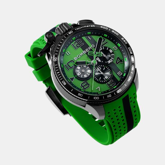 Racing Muscle Men Quartz Green Dial Chronograph Silicone Watch BS45CHPBA.059-24.12 Racing Muscle Men Quartz Green Dial Chronograph Silicone Watch BS45CHPBA.059-24.12