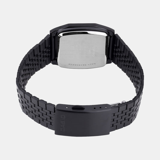 Vintage Unisex Quartz Black Dial Digital Stainless Steel Watch D325 Casio 35 mm Octagon Quartz watch