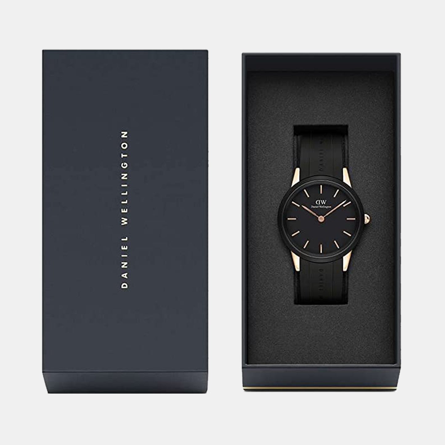 Iconic Male Black Analog Rubber Watch DW00100425