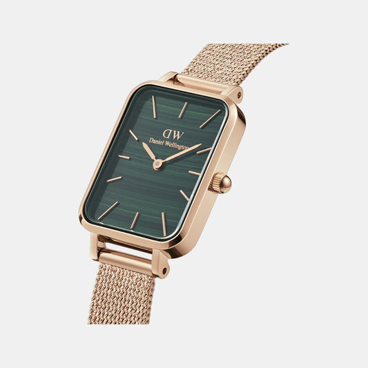 Quadro Women Quartz Green Dial Analog Stainless Steel Watch DW00100437K Quadro Women Quartz Green Dial Analog Stainless Steel Watch DW00100437K