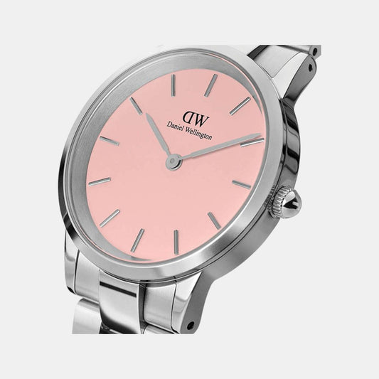 Iconic Women Quartz Pink Dial Analog Stainless Steel Watch DW00100536 Iconic Women Quartz Pink Dial Analog Stainless Steel Watch DW00100536