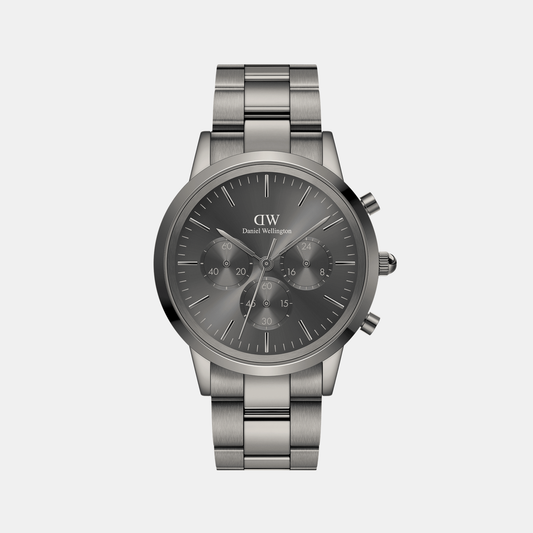 Iconic Male Grey Chronograph Stainless Steel Watch DW00100643K
