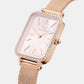 Quadro Female Mother Of Pearl Analog Stainless Steel Watch DW00100669K