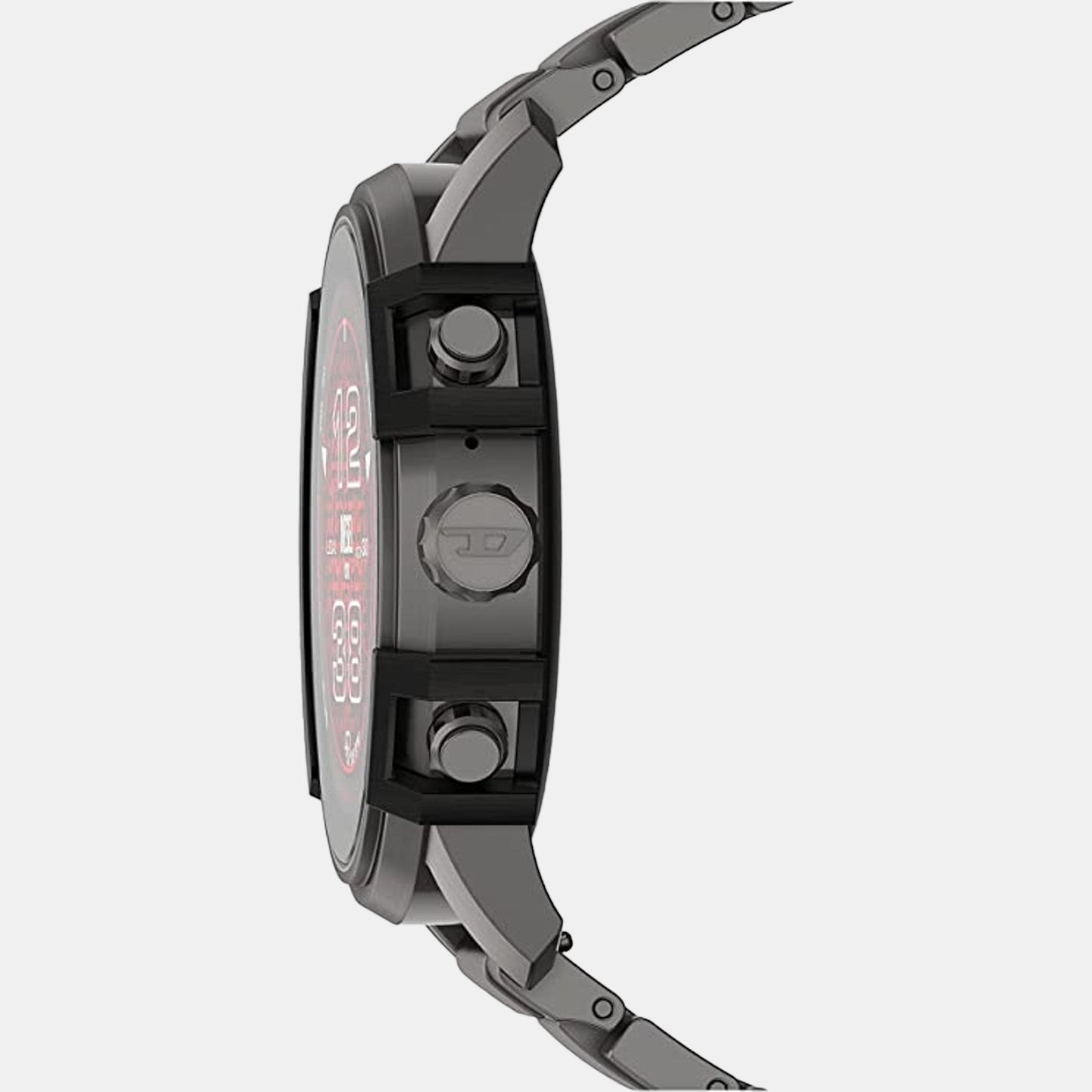 Male Red Digital Griffed Silicon Smart Watch DZT2042
