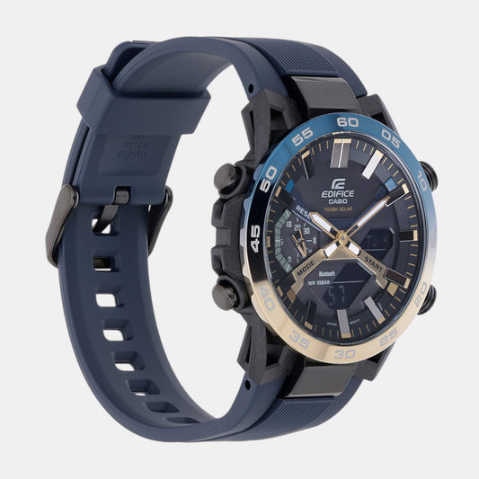 Edifice Men Quartz Black Dial Analog-Digital Resin Watch ED610 Casio 51 mm Round Quartz watch