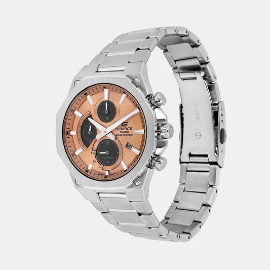Edifice Men Quartz Orange Dial Chronograph Stainless Steel Watch ED644 Edifice Men Quartz Orange Dial Chronograph Stainless Steel Watch ED644