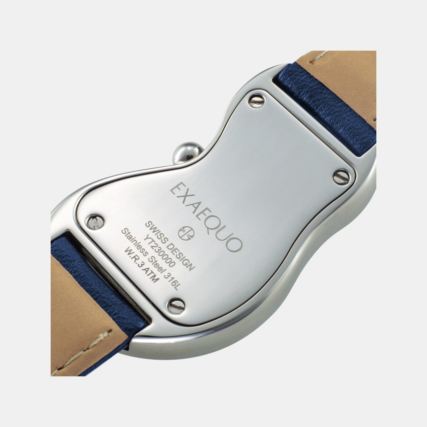 Classic Unisex Quartz Blue Dial Analog Leather Watch EX0001.0004