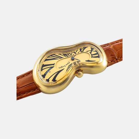 Classic Unisex Quartz Gold Dial Analog Leather Watch EX0002.0003 Classic Unisex Quartz Gold Dial Analog Leather Watch EX0002.0003