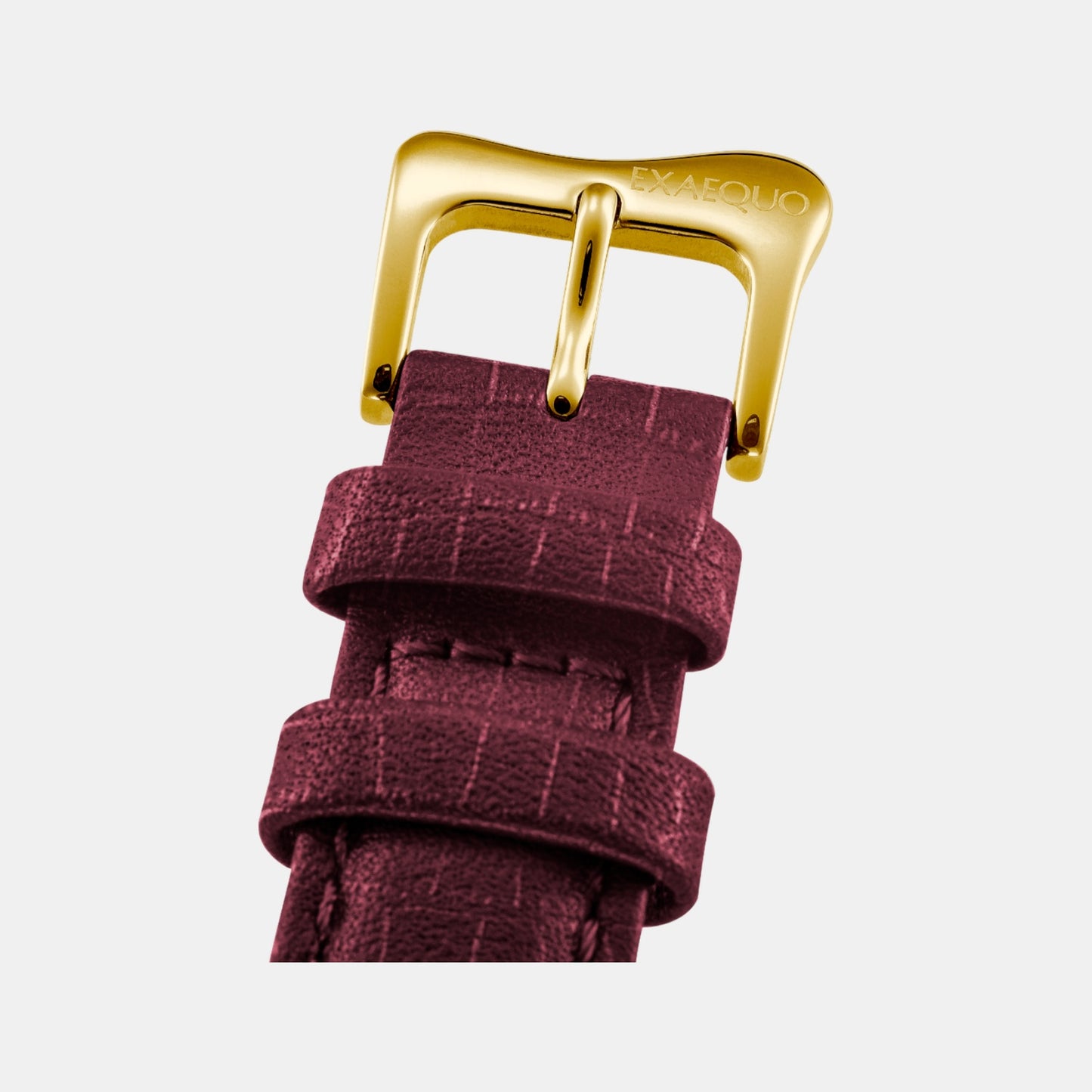 Classic Unisex Quartz Burgundy Dial Analog Leather Watch EX0002.0006