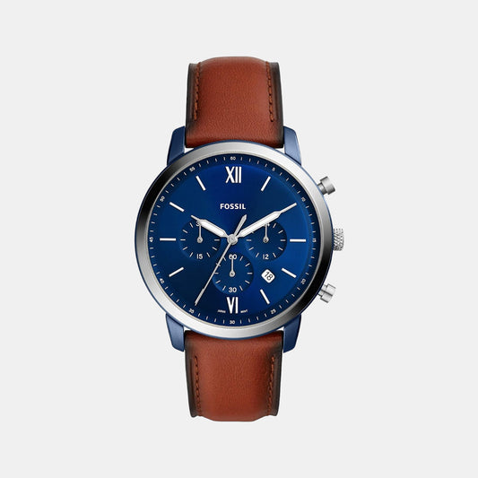 Male Blue Leather Chronograph Watch FS5791