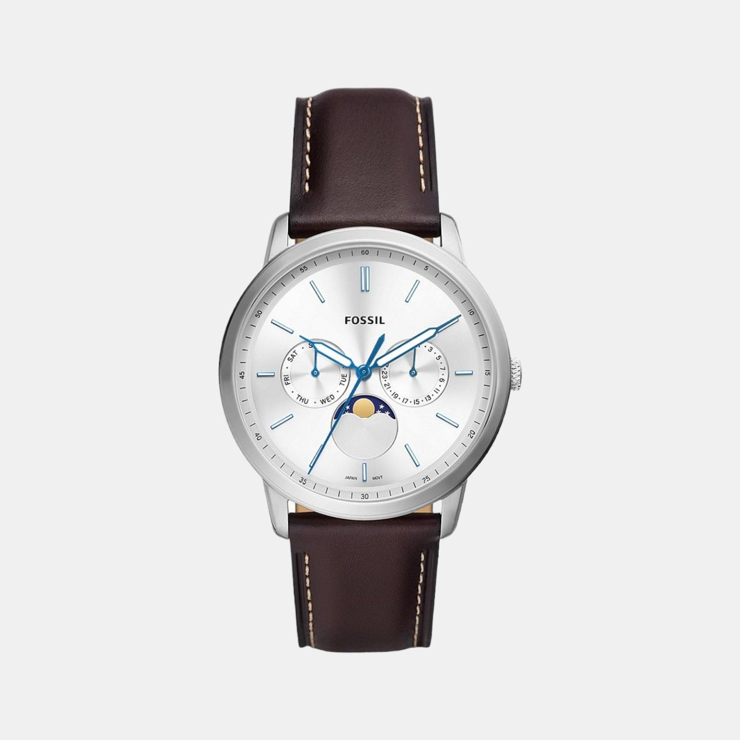 Male Silver Leather Chronograph Watch FS5905