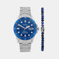 Male Blue Analog Stainless Steel Watch FS5969SET