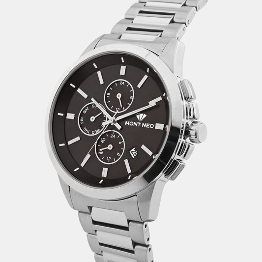 Men Quartz Black Dial Multi-Function Stainless Steel Watch G1051M-M1104 Men Quartz Black Dial Multi-Function Stainless Steel Watch G1051M-M1104