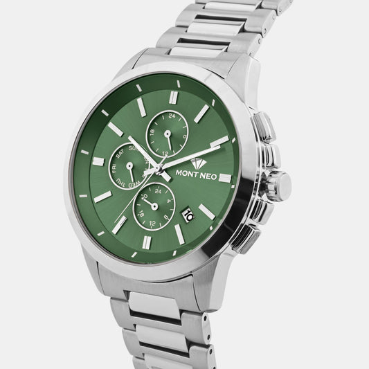 Men Quartz Green Dial Multi-Function Stainless Steel Watch G1051M-M1114 Men Quartz Green Dial Multi-Function Stainless Steel Watch G1051M-M1114